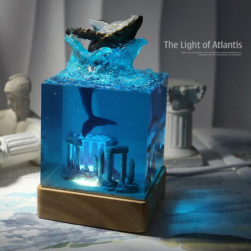 Marine Resin Epoxy Resin Decorative Items Usb Healing Exquisite Desktop Luminous Home Decorations Birthday Gifts Souvenirs