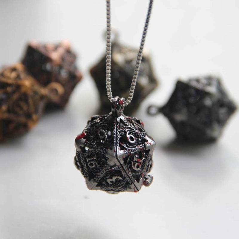 Unique Hollow Dices Pendant Keychain Accessory Set Dices Ornaments Metal Dices Key Chain Decorations for Game Lovers