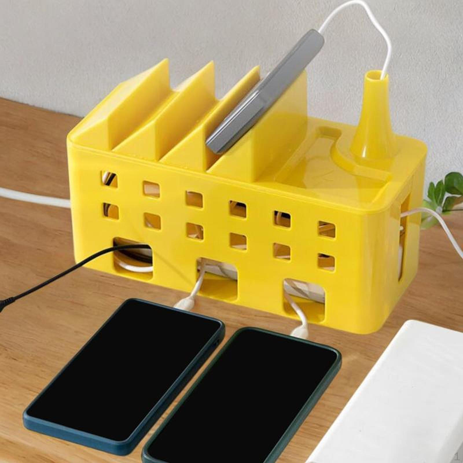 

Cable Management Box Covered And Hide The Desk Organizer for Adapter жёлтый