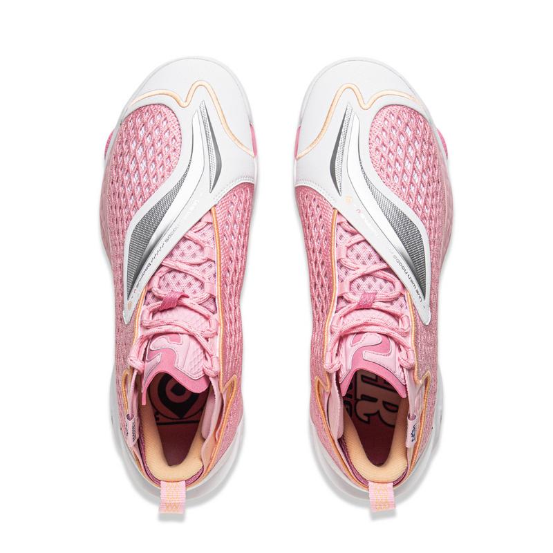 LiNing BadFive 5 Slip Resistant, Abrasion Resistant, Breathable, Rebound Grip Mid Top Basketball Shoes Men's Pink White ABFV025-7