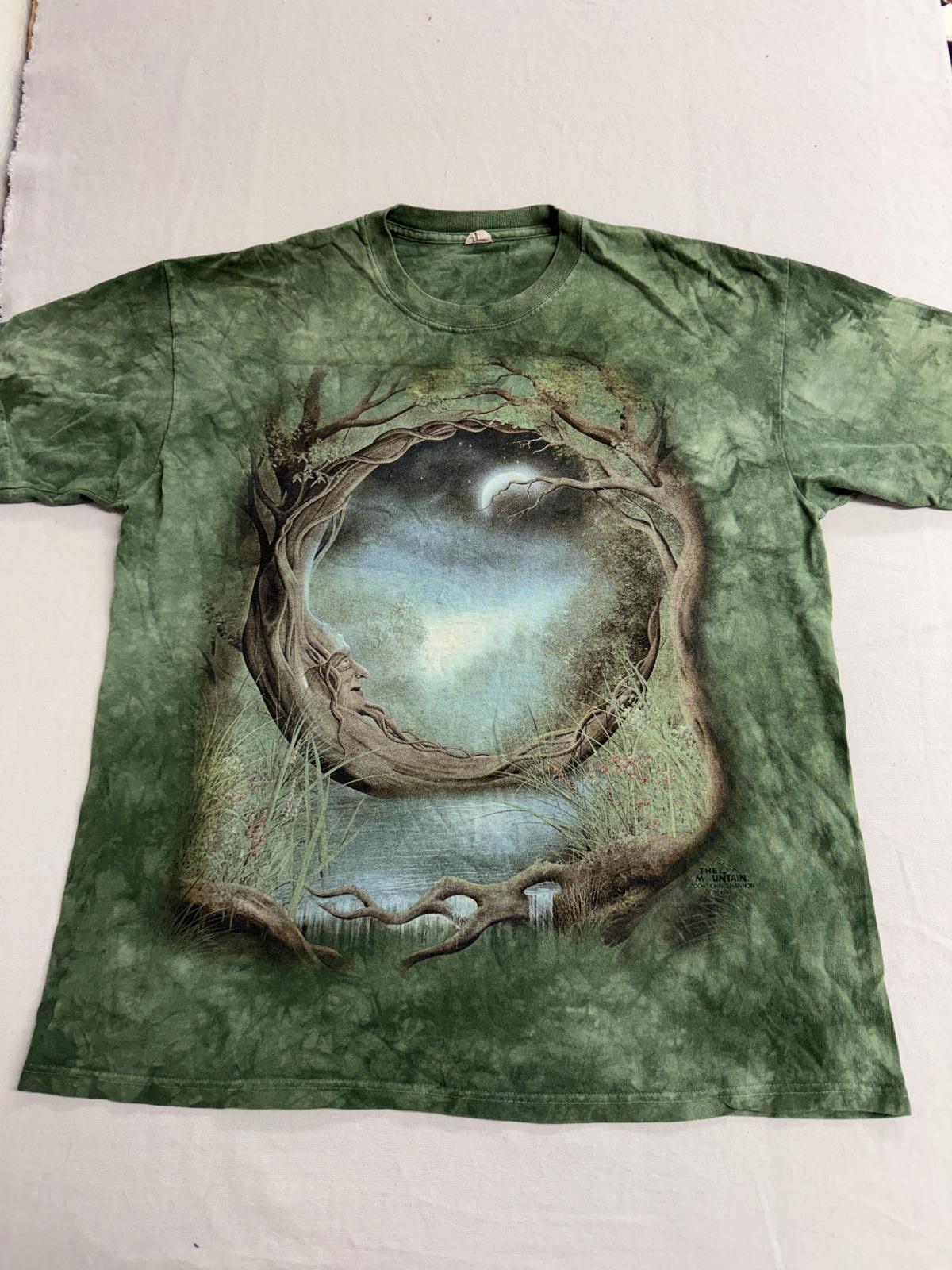 Vintage The Mountain Crescent Moon Tree T-shirt Tie Dye XL S
