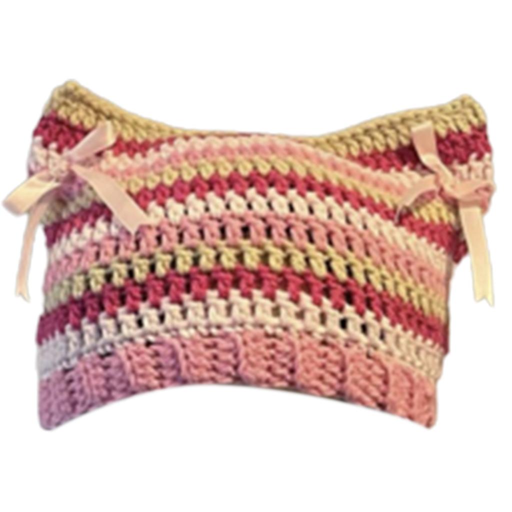 Fashion Beanie Hat for Women Girls Cat Ear Knit Hat Lovely Anime Skull Hat Y2K Moom Crochet Bonnet Hat Punk Headdress