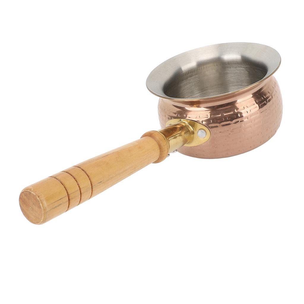 Stainless Steel Butter Warmer Small Saucepan Multifunction Butter Melting Pot Sauce Pan with Wooden