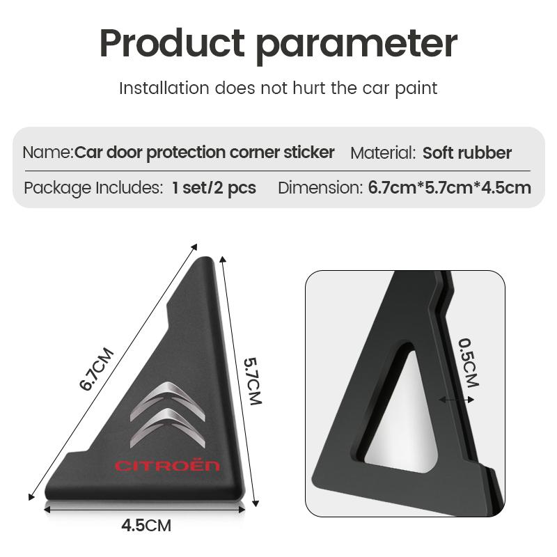 WYGL9 2pcs Silicone Car Door Corner Protector Anti-Collision Scratch Cover For Citroen Elysee Berlingo Xsara C3 C2 C1 XR C4 Picasso C5