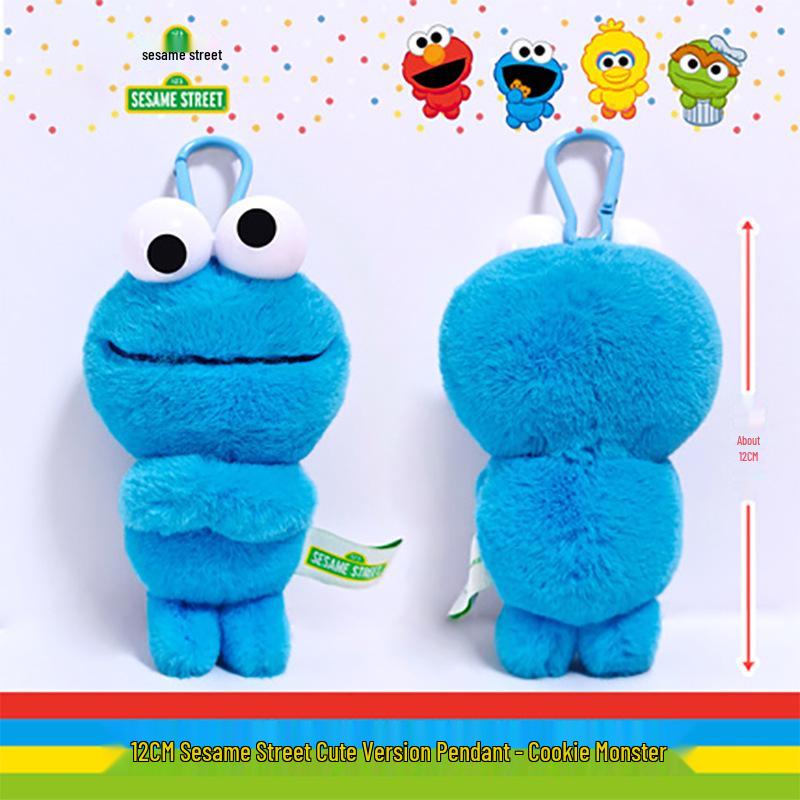 Sesame Street Elmo, Big Bird & Cookie Monster Plush Keychain Backpack Pendants