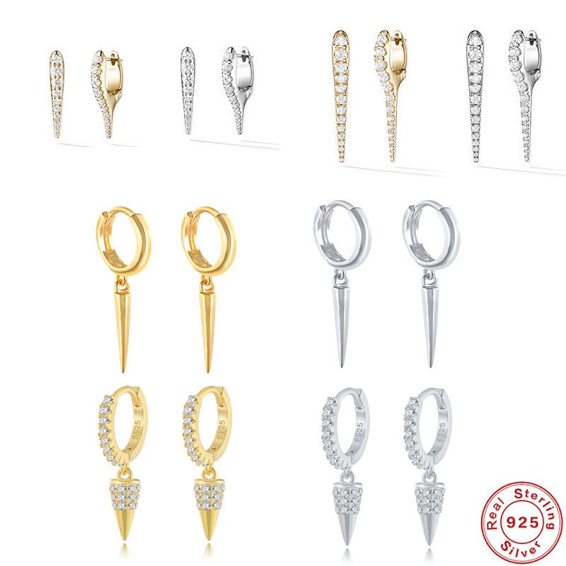 

Серьги-пряжки из стерлингового серебра S925 Classic Personality Rivet Ear Buckle, уличные хипстерские аксессуары, серьги с бриллиантами, классные серьги для девушек 925 Silver