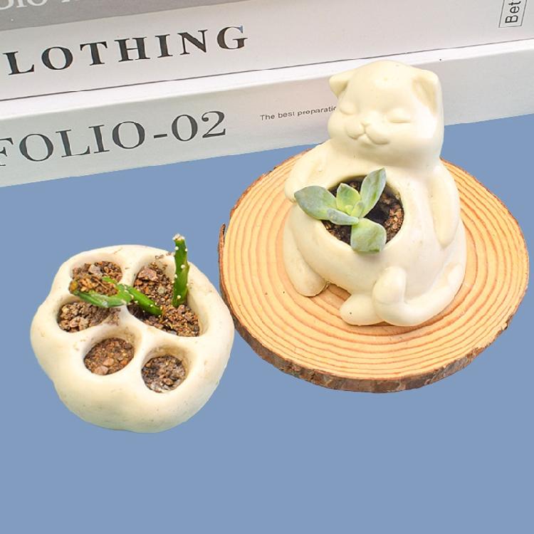 Cats Paw Cats Jewelry Containers Silicone Molds for Making Succulent Plant