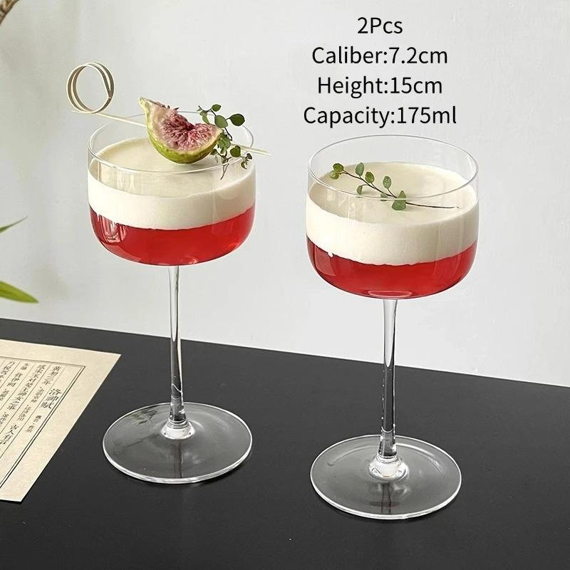 Japanese Style Thin Cocktail Glasses Cups Atmosphere High-foot Glass Square Champagne Cup Transparent Cocktail Glass Cups