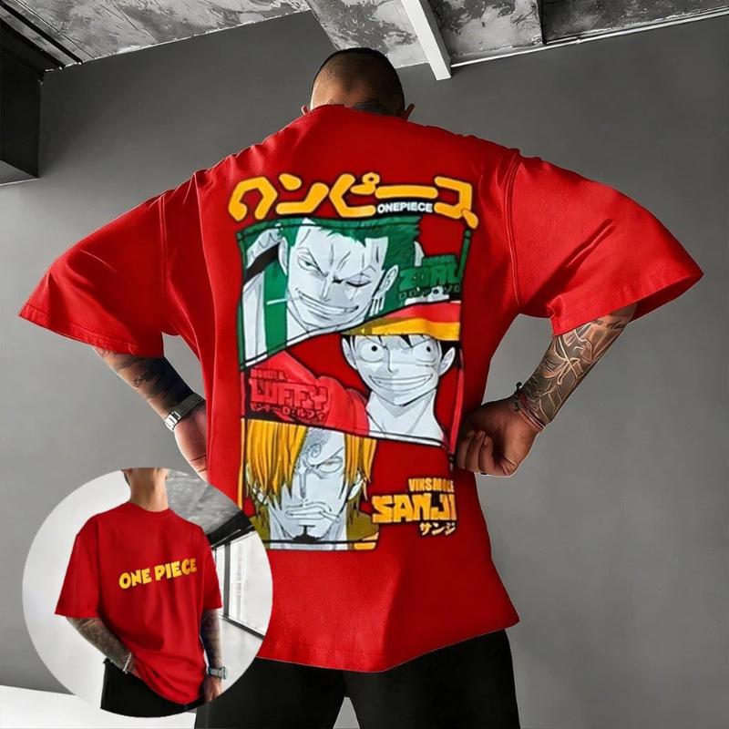 Unisex One Piece Anime T Shirt Men Women Luffy Zoro Sanji Graphic Tee 2026 Summer Cotton Short Sleeve Tee Streetwear Casual Tops