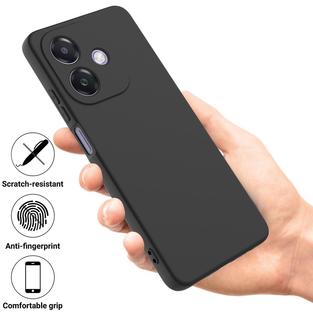 Für Oppo A5i 4G Flüssigsilikonhülle Handy-Rückseite mit Handschlaufe
