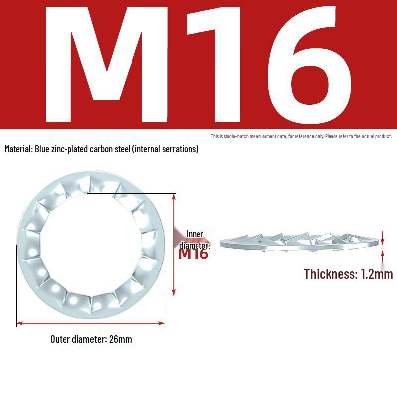 Carbon Steel Zinc-Plated Lock Washer with Inner and Outer Teeth
