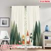 2pcs 2D Flat Printing Happy Christmas Fashion Curtains Christmas Winter Snow Forest Digital Printed Polyester Drapes Family