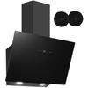Cooker Hood 60cm,Kitchen Extractor Hood 550m³/h,Carbon Filters,Delayed Shutdown Function,Recirculating&Ducting Modes,Touch