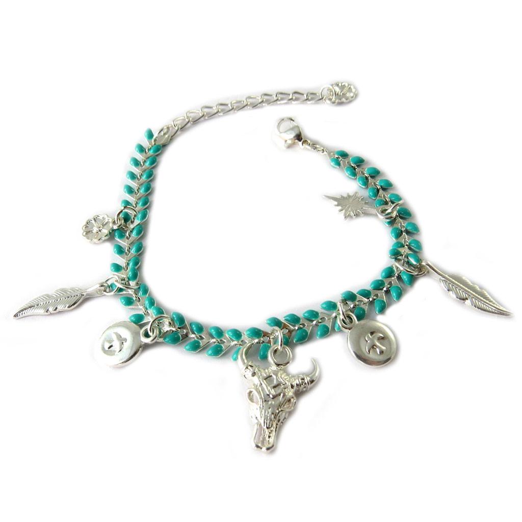 

Les Trésors De Lily [P1741] - Серебряный бирюзовый браслет «Azuni» ручной работы (ручная работа)