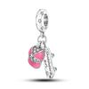 925 Copper Fashion Red Car Key Bus Charms Pendents Beads Fit 4MM Hole Diamete Bracelet Charms For Women Party Zircon Making