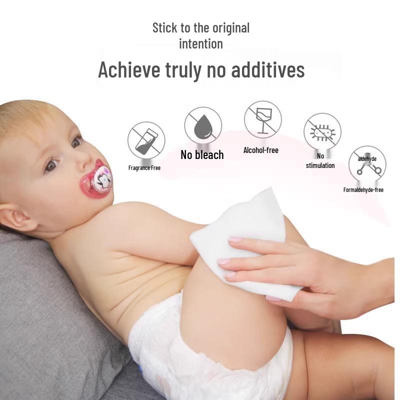 Baby Wipes - 80 Thickened Sheets for Infants & Toddlers. Ideal for Hands & Mouth, with Resealable Lid.