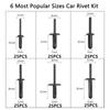 150Pcs Plastic Rivet Clip,Automotive Universal Nylon Pop Rivet Assortment,6 Most Popular Sizes Black Nylon Universal Rivet Kit,Replacement For GM
