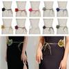 Decorative Rose Flower Rope Belts DIY Woven Waistband Strap Fabric Belt  For Women Lady Girl
