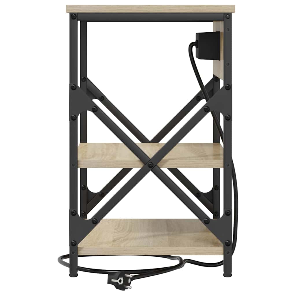 Nightstand with Shelf Sonoma Oak 41 x 31 x 51 cm Wood Based Material