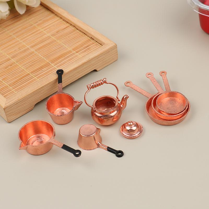 1:12 Miniature Dollhouse Kitchen Cookware Games Designed for Barbie House Utensils Mini Enjoy House Toy Accessories Frying Pan