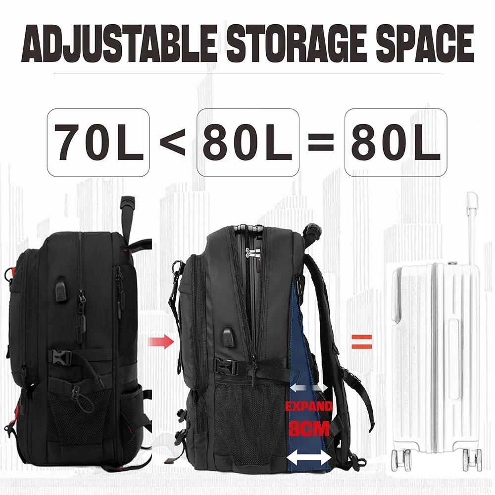 Travel Backpack Large Capacity Water-Repellent Usb Expandable Bag 17.3 Laptop Bag Men Outdoor Sports Backpacks Mochila