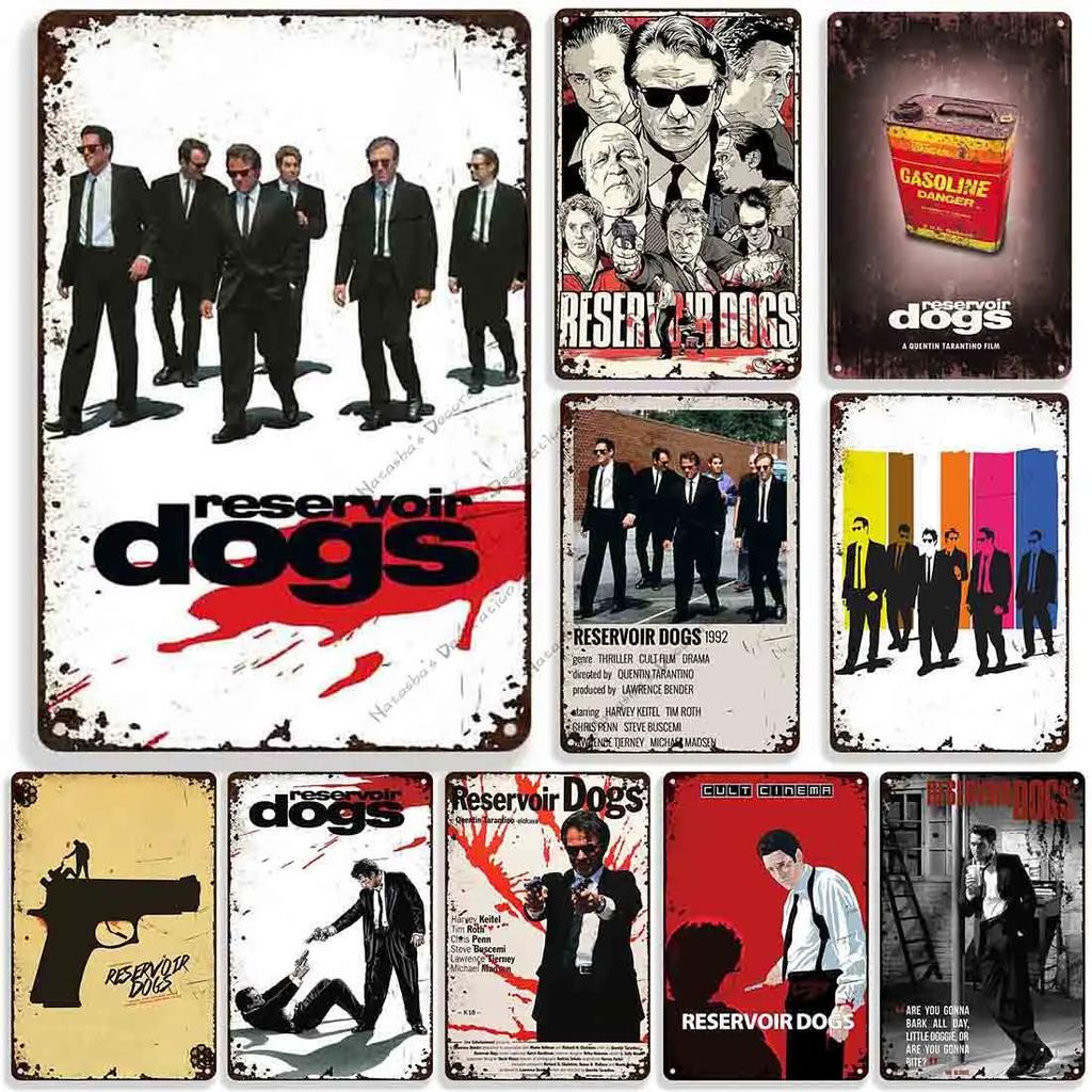 Reservoir Dogs Poster Klassischer Film Metallposter Vintage Metallschild Bar Zuhause Garage Wanddeko Metallplakette Industrielle Deko