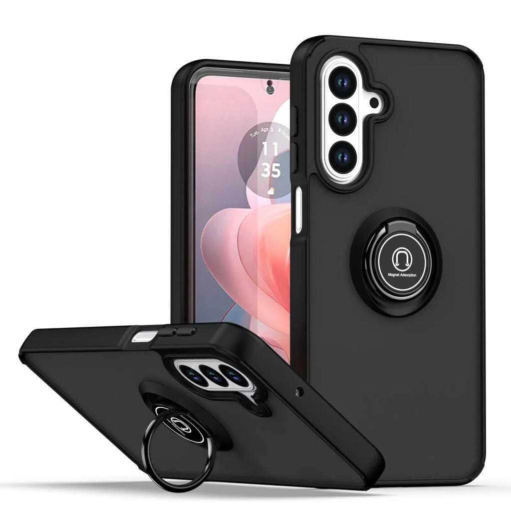 Armor Matte Case For Samsung Galaxy A56 A36 A26 A16 A06 A55 A35 A25 A15 A05 A05S M54 M34 Magnetic Ring Stand Shockproof Cover