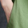 Women Cotton Linen Thin Short-sleeved Loose Waist Plus Size Dress