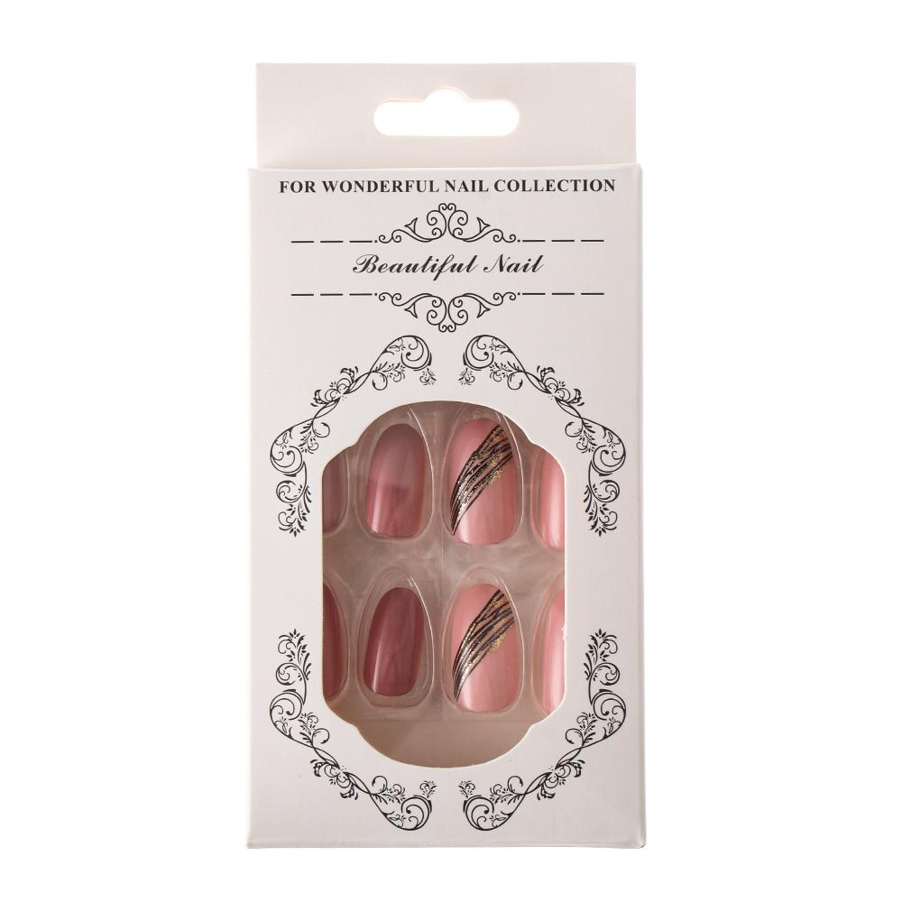 

24pcs/Box Laser Artificial Manicure Tool Wearable Fake Nails Nail Tips Oval Head False Nails