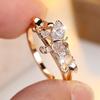 Fashion Gold Color Zircon Butterfly Rings for Women Elegant Wedding Ring Party Jewelry Gifts Gentle Versatile Temperament