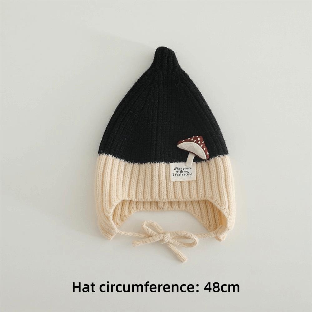 Cute Mushroom Knitted Beanie Cold Proof Ear Protection Hat Fashion Kids Winter Hat for Children