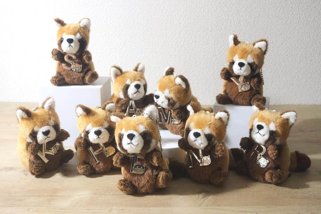 Take Off Red Panda Plush Toy Strap with Initial Charm [M] Angel's Mischief Series