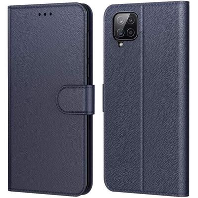 PROSHOP Semi-rigid Case for Samsung A22 4G - Navy Blue Leather Effect Anti-scratch and Anti-shock