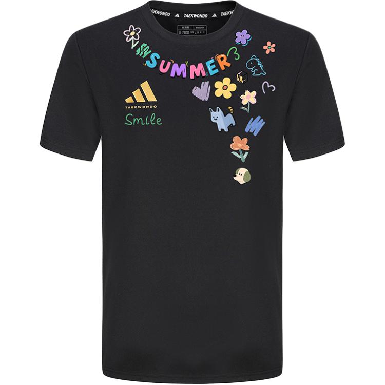 

Adidas Футболка унисекс с ручной росписью, граффити-буквами, принтом кошки и собаки, спортивная, повседневная, с круглым вырезом, с коротким рукавом, ADICLTS24CTK-BG-027 M