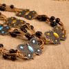 Womens Fringe Belt with Beads Western Bohemian Style Tassel Knotted Wide Belt