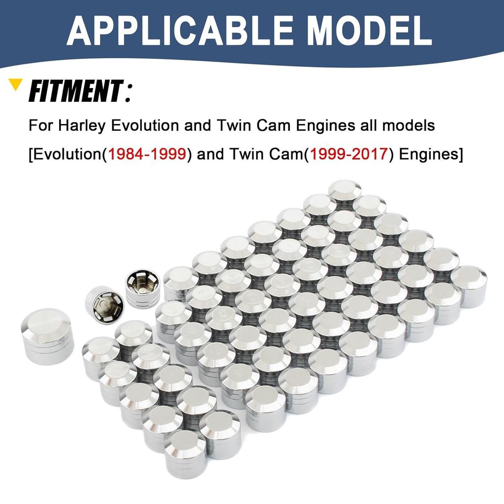 Motorcycle Bolt Covers Engine Bolt Toppers Caps Kit for Harley Touring Road King Street Glide Road Glide Electra Glide Softail Breakout Dyna Fat Bob