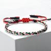 Bracciale Intrecciato in Corda Moda Rosso Verde Nero Bianco Braccialetti con Perline di Pietra Fatti a Mano 4 8mm Braccialetto Regolabile per Gioielli da Donna Uomo