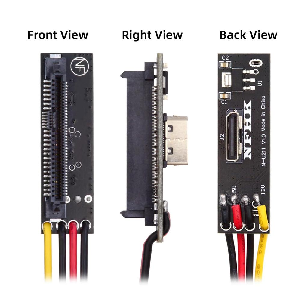 NFHK Oculink Female to NVME PCIe SSD Adapter for Motherboards SFF-8611 U.2 U.3 SFF-8639 PCI-Express