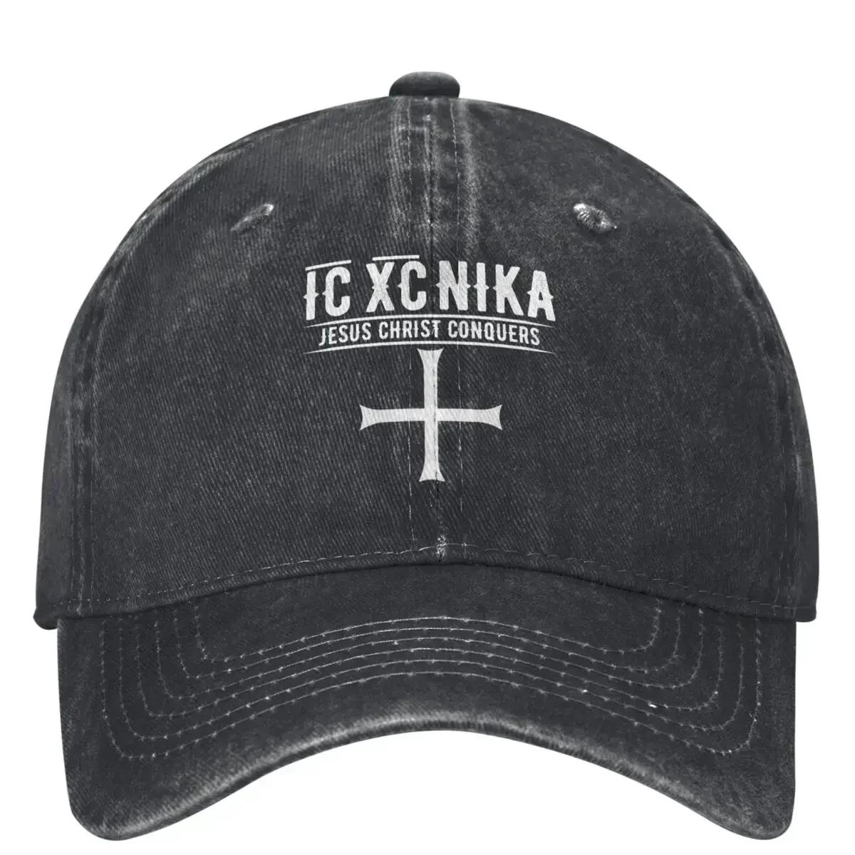 IC XC NIKA JESUS CHRIST CONQUERS Baseball Cap Yk Retro Couple Women Hip Hop Dad Hats Sunscreen Tennis Skate Baseball Caps Gift One Size