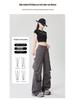 Women's Retro Multi-pocket Cargo Flare Pants - Cool, Loose Streetwear Pleated Style