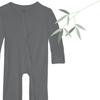 KICKEE Coverall Solid Long Front Opening Size Romper, Color, 2-Way Zipper, Sleeves, Newborn, Baby, Kids, Loungewear, Sleepwear, (Stone, 80)