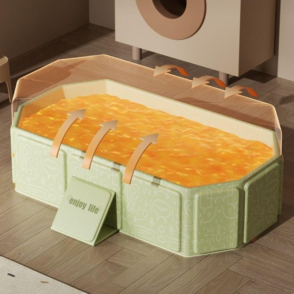 Große, tragbare, faltbare Badewanne, platzsparend, multifunktional, Hundebadewanne mit Abflusslöchern, PVC-Katzenduschbecken