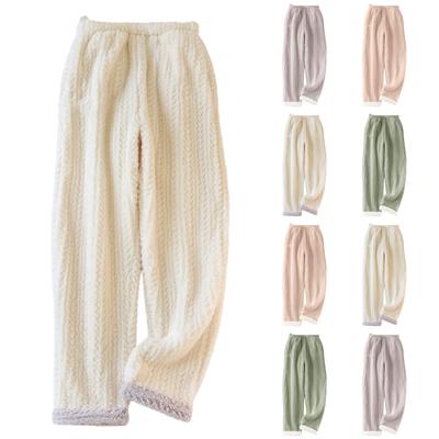 Women's Fashion Fleece Line Thickened Long Pajama Pants