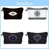 Stylish Geometric Print Devil Eye Makeup Bag Women Retro Travel Storage Pouch