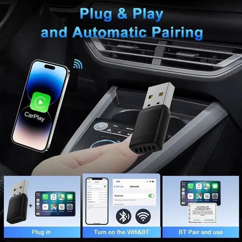 2025 2 in 1 Wireless Carplay Adapter Android Auto Smart Dongle 5G WIFI For iphone Android Phone For Volvo Benz Mg Kia Chery VW