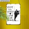 2D Flat, 1pc Vintage Humorous Aluminium Wall Art Sign "Welcome To The Bathroom, A Cat Will Be with You Shortly"- 8"x12" Aluminium Rustic Bathroom