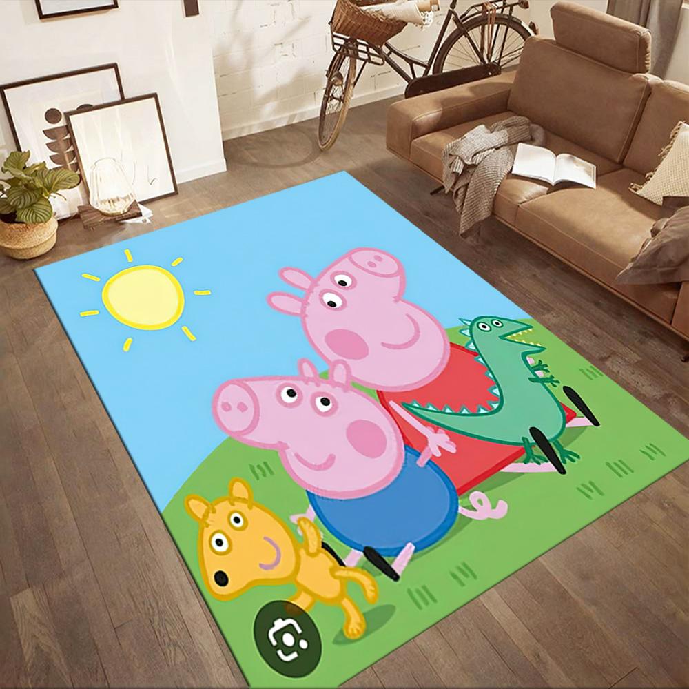 Peppa Pig And Friends Square rugs are a great choice for living rooms, bedrooms, home décor, and as gifts.