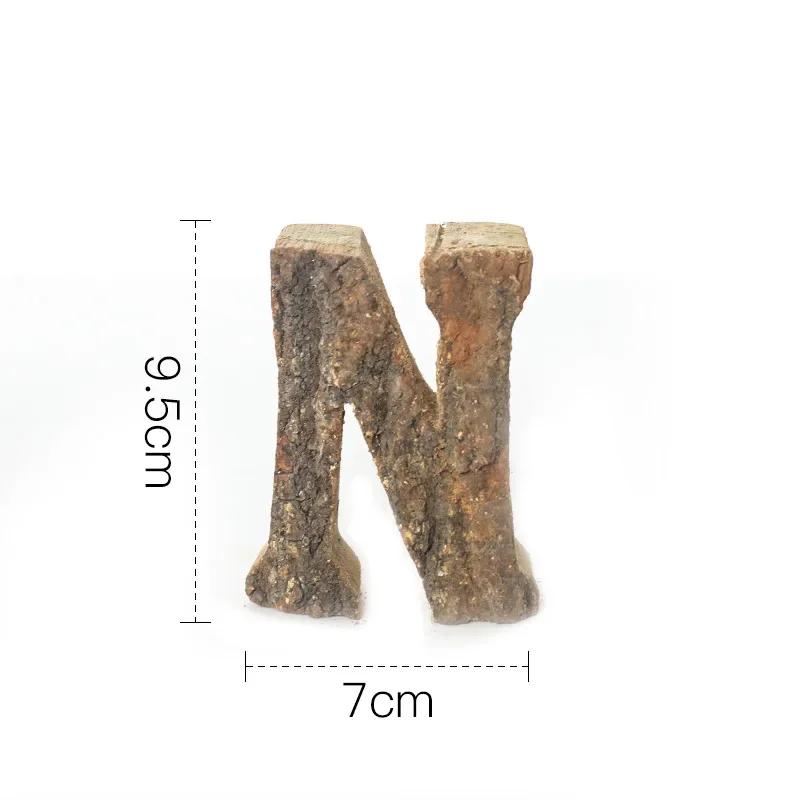 Zusammen mit Bark Massivholz Retro Holz Englische Buchstaben Alphabet Zahl für Cafeteria Bar Heimdekoration Vintage DIY Buchstabe