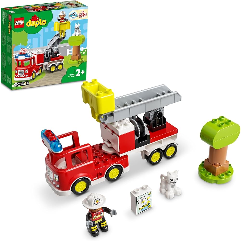 LEGO DUPLO Town Fire Truck Toy for Kids 1.5 to 4 Years Old Educational Building Blocks Vehicle 10969