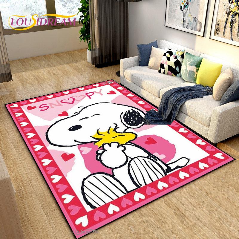 Snoopy Cartoon Anime Carpet for Living Room Bedroom Rug Kids Door Unslip Floor Mat Birthday Gift Photography Props Alfombra Rug